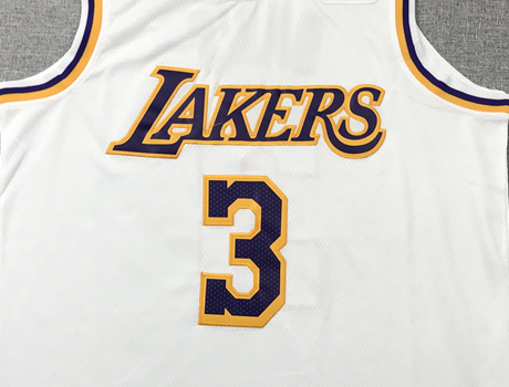 Men's Los Angeles Lakers Anthony Davis White #3 NBA Swingman Jersey1