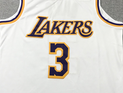 Men's Los Angeles Lakers Anthony Davis White #3 NBA Swingman Jersey1