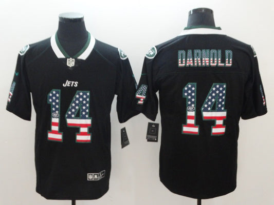 Men's New York Jets #14 Sam Darnold Black Game Player Jersey1