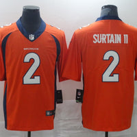 Men's Denver Broncos Patrick Surtain II #2 Orange Game Jersey1