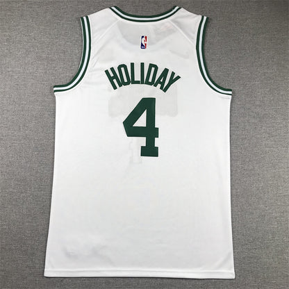 Men's Boston Celtics Jrue Holiday #4 White Swingman Jersey1 - Association Edition
