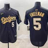 Men's Los Angeles Dodgers Freddie Freeman #5 Black Team Player Jersey