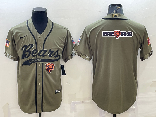 Men's Chicago Bears Olive 2022 Salute To Service Limited Jersey1