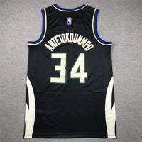 Men's Milwaukee Bucks Giannis Antetokounmpo #34 Black Swingman Jersey1 - Statement Edition