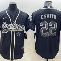 Men's Dallas Cowboys Emmitt Smith #22 Black RFLCTV Limited Jersey1 Joint Edition