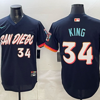 Men's San Diego Padres Tyler King #34 Obsidian 2026 City Connect Stadium Jersey