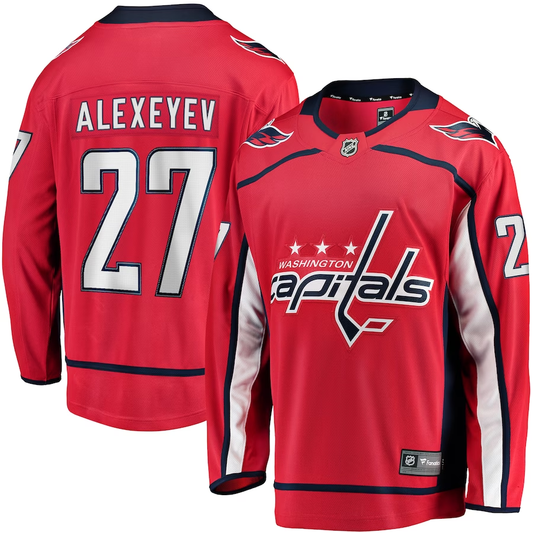 Men's Washington Capitals Alexander Alexeyev #27 Red Home Breakaway Player Jersey1