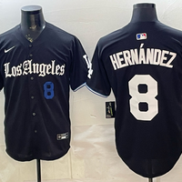Men's Los Angeles Dodgers Enrique Hernandez #8 Black Alternate Replica Jersey