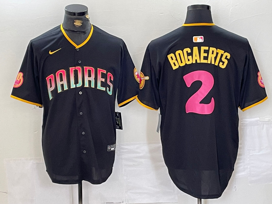 Men's San Diego Padres Xander Bogaerts #2 Black Replica Player Jersey1