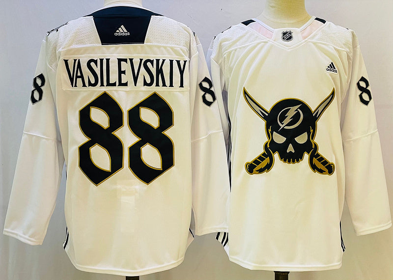Men's Tampa Bay Lightning Andrei Vasilevskiy #88 White Game Jersey1