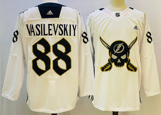 Men's Tampa Bay Lightning Andrei Vasilevskiy #88 White Game Jersey1