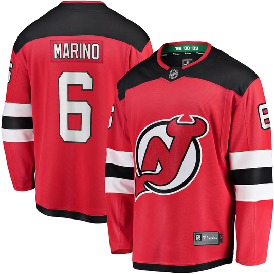Men's New Jersey1 Devils John Marino #6 Red Player Game Jersey1