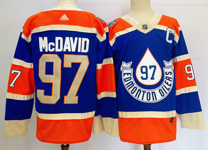 Men's Edmonton Oilers Connor McDavid #97 Blue Player Game Jersey1