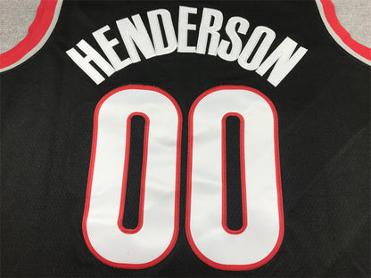 Men's Portland Trail Blazers Scoot Henderson #00 Black 2023 NBA Draft Swingman Jersey1 - Icon Edition