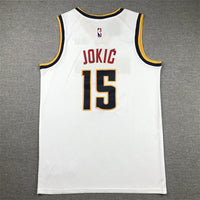 Men's Denver Nuggets Nikola Jokic #15 NBA White 2020/21 Swingman Jersey1