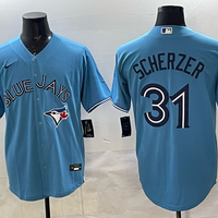 Men's Toronto Blue Jays1 Max Scherzer #31 Powder Blue Replica Player Jersey
