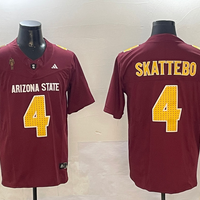 Men's Arizona State Sun Devils Cameron Skattebo #4 Red Game Player Jersey