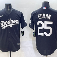 Men's Los Angeles Dodgers Tommy Edman #25 Black Alternate Game Jersey