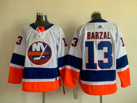 Men's New York Islanders Mathew Barzal #13 White Player Game Jersey1
