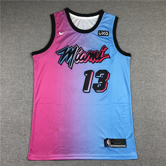 Men's Miami Heat Bam Adebayo Pink/Blue 2020/21 Swingman Jersey1 ¨C City Edition