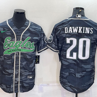 Men's Philadelphia Eagles Brian Dawkins #20 Grey Camouflage Game Jersey1 Joint Edition