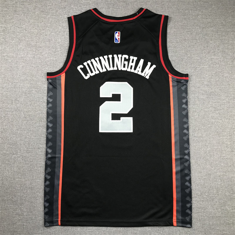 Men's Detroit Pistons Cade Cunningham #2 Black 2023/24 Swingman Jersey1 - City Edition