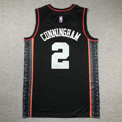 Men's Detroit Pistons Cade Cunningham #2 Black 2023/24 Swingman Jersey1 - City Edition
