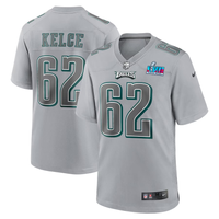 Jason Kelce #62 Philadelphia Eagles Gray Super Bowl LVII Patch Atmosphere Fashion Jersey - JerseysFreak