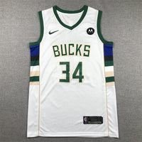 Men's Milwaukee Bucks Giannis Antetokounmpo #34 NBA White Player Jersey1
