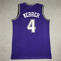 Men's Sacramento Kings Chris Webber #4 purple Retro Jersey1