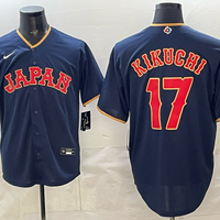 Men's Japan Baseball Yusei Kikuchi #17 Navy 2026 World Baseball Classic Stadium Jersey