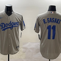 Men's Los Angeles Dodgers Roki Sasaki #11 Gray Replica Game Jersey1