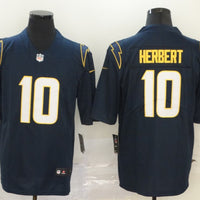 Men's Los Angeles Chargers Justin Herbert #10 Navy Alternate Game Jersey1