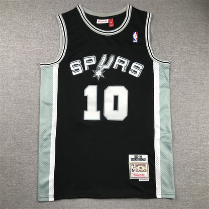 Men's San Antonio Spurs Dennis Rodman #10 Black 1993-94 Hardwood Classics Swingman Jersey1