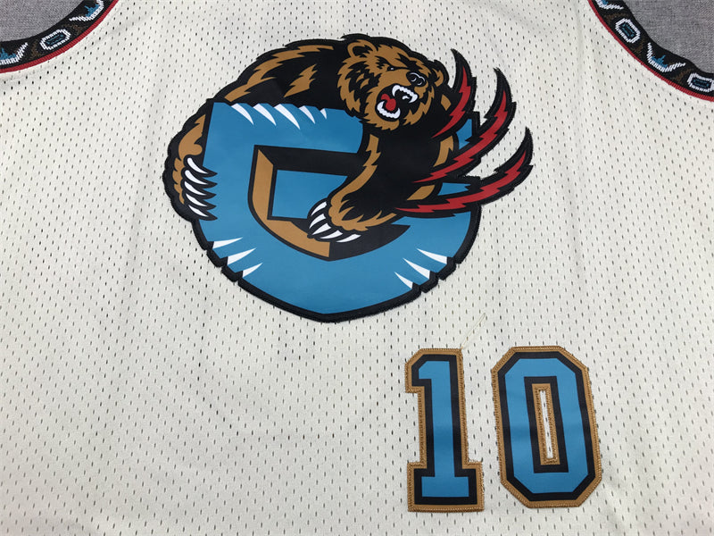 Men's Memphis Grizzlies Mike Bibby #10 Cream Hardwood Classics Swingman Jersey1
