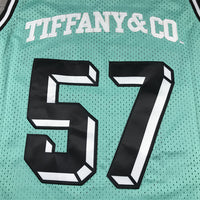 Men's Tiffany & Co #57 Mitchell & Ness Teal Basketball Jersey