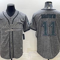 Men's Philadelphia Eagles A.J. Brown #11 Gray Player Jersey1 Joint Edition