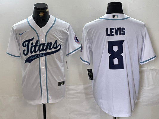 Men's Tennessee Titans Will Levis #8 White Player Jersey1