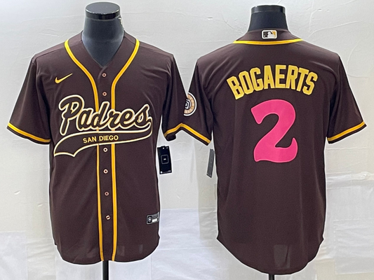 Men's San Diego Padres Xander Bogaerts #2 Brown Replica Player Jersey1 Joint Edition