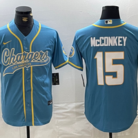 Men's Los Angeles Chargers Ladd McConkey #15 Powder Blue Game Jersey1