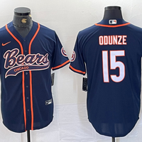 Men's Chicago Bears Rome Odunze #15 Navy Game Jersey1