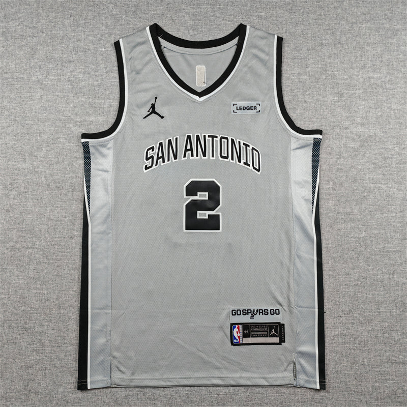 Men's San Antonio Spurs Dylan Harper #2 Silver Swingman Jersey - Statement Edition