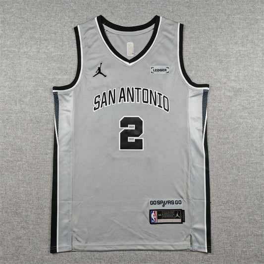 Men's San Antonio Spurs Dylan Harper #2 Silver Swingman Jersey - Statement Edition