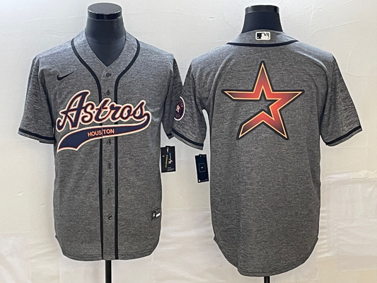 Men's Houston Astros Gray Joint Edition Replica Authentic Jersey1