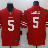 Men's San Francisco 49ers Trey Lance #5 Red Game Jersey1