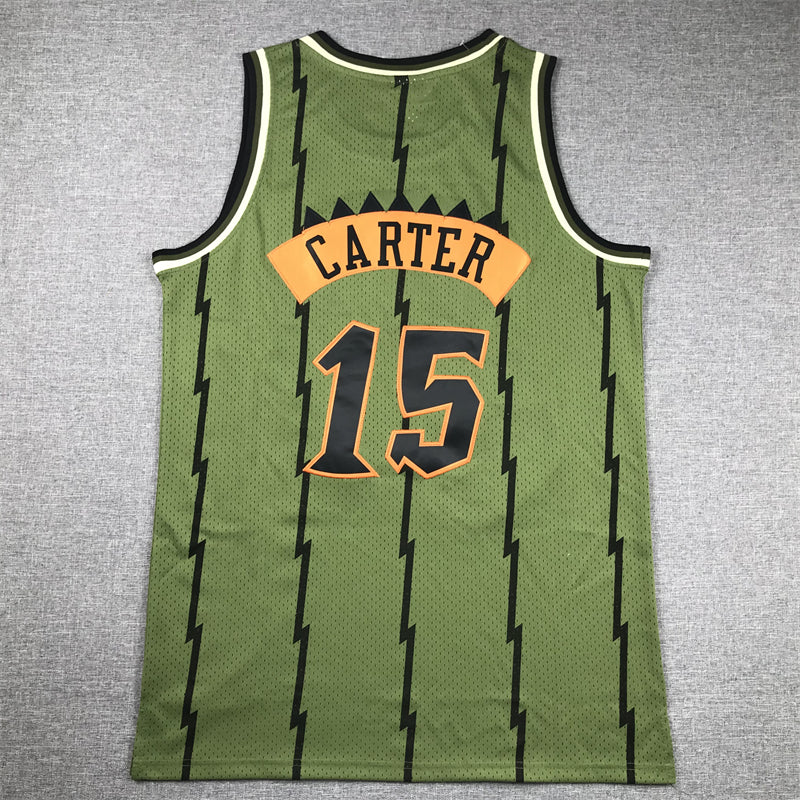 Men's Toronto Raptors Vince Carter #15 Army Green 1998-99 Hardwood Classics Swingman Jersey1