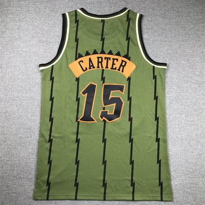 Men's Toronto Raptors Vince Carter #15 Army Green 1998-99 Hardwood Classics Swingman Jersey1