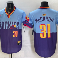 Men's Colorado Rockies Jake McCarthy #31 Purple/Light Blue 2025 City Connect Limited Player Jersey