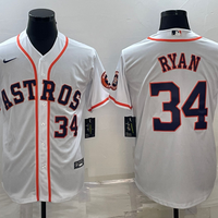 Men's Houston Astros Nolan Ryan #34 White Replica Player Jersey1