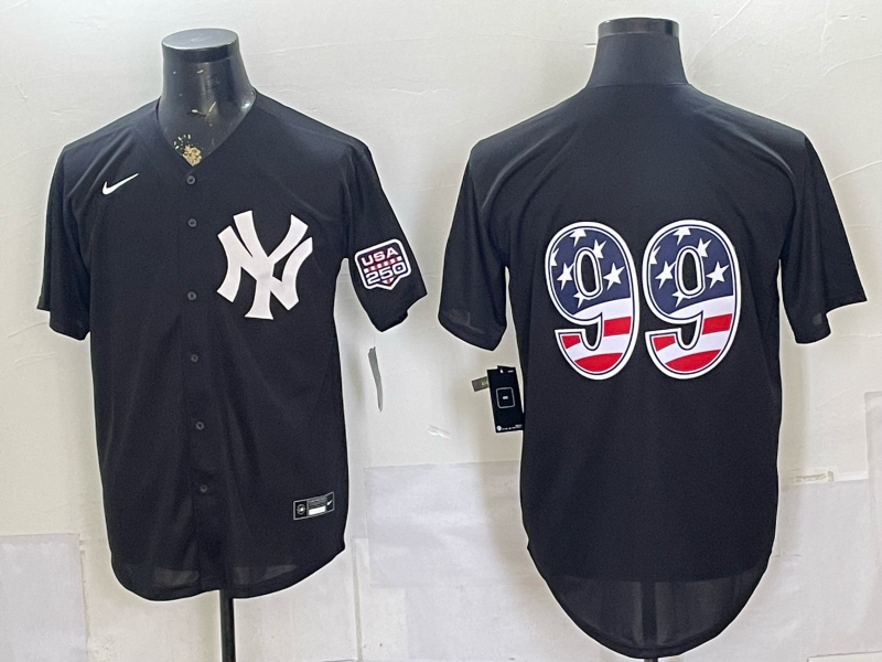 Men's New York Yankees Aaron Judge #99 Black USA 250 Fourth of July Home Stadium Jersey